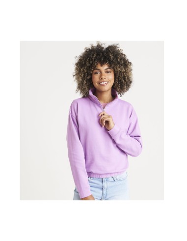 A-JH037-Womens Cropped 1/4 Zip Sweat